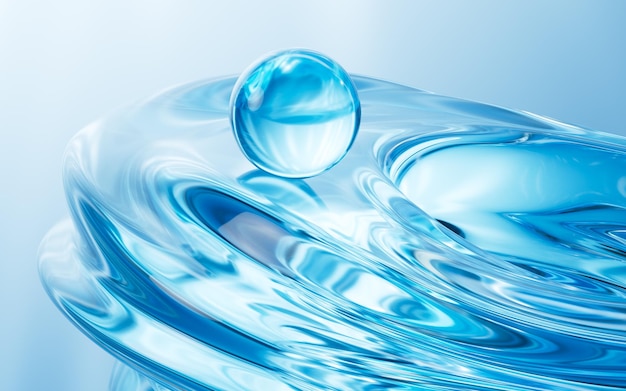 Renderización 3D del fondo de la textura de vidrio abstracto azul