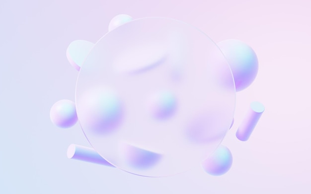 Renderización 3D de formas geométricas abstractas en el fondo