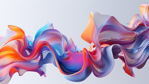 Renderización 3D de formas líquidas abstractas de colores Gradiente holográfico