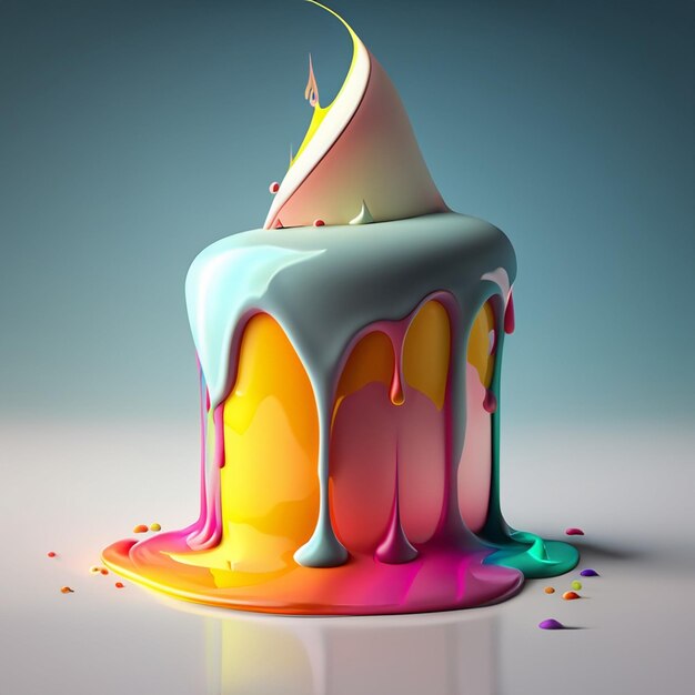 Renderización en 3D de la fusión de pasteles de colores suaves