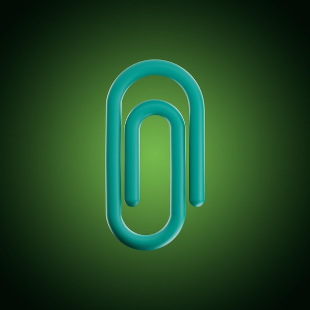 Renderización 3D del icono de clips de papel de oficina premium en un fondo aislado
