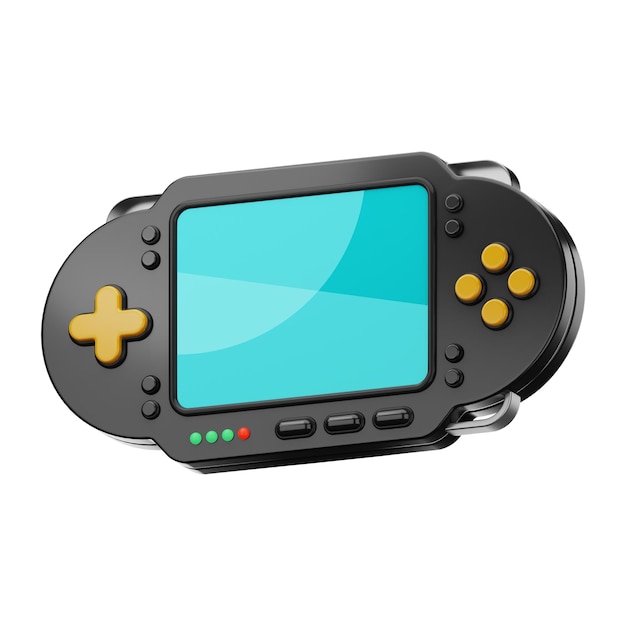 Renderización 3D del icono de la consola de juegos premium en un fondo aislado