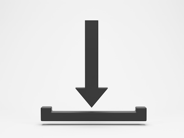 Renderización 3D Icono de descarga de ilustración 3D aislado en fondo blanco Elemento de diseño para el sitio web, las redes sociales y la presentación