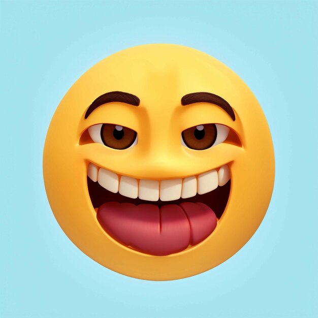 Renderización en 3D del icono del emoji de la sonrisa