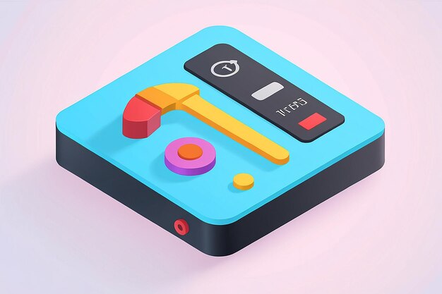 Renderización 3D del icono de la herramienta de interfaz