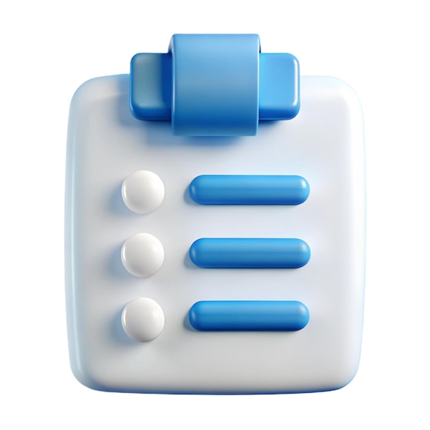 Renderización 3D de un icono de la lista de comprobación
