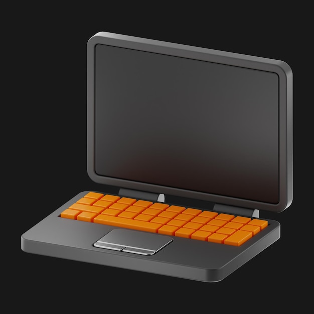 Renderización 3D del icono tecnológico en un fondo aislado