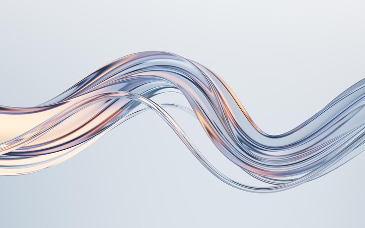 Foto renderización 3d de líneas curvas de fondo que fluyen