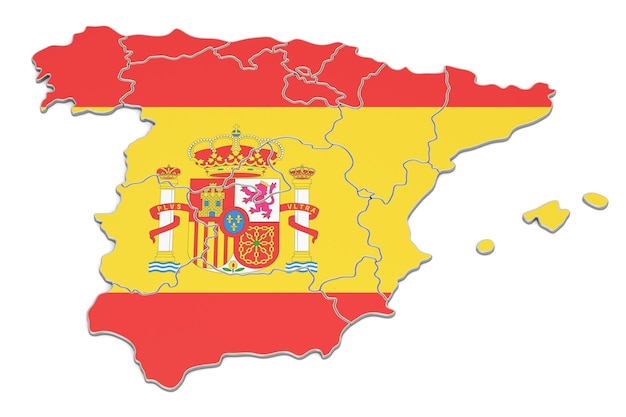 Renderización 3D del mapa de España