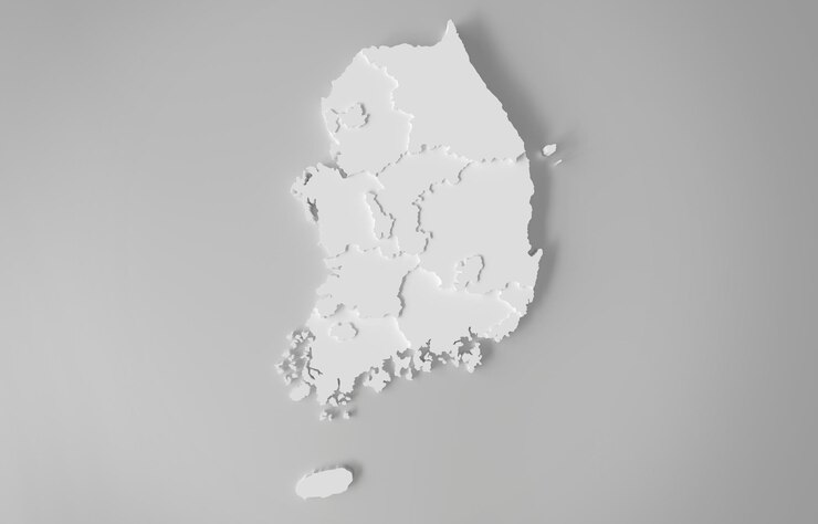 Renderización 3D de mapas de la República de Corea