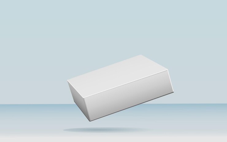 Foto renderización 3d de maqueta de producto de caja blanca realista en el fondo del estudio
