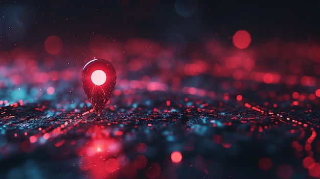 Renderización 3D del marcador del mapa en el estilo de bokeh generado por ai