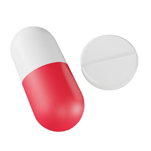 Foto renderización 3d de la medicina iconos 3d pastel estilo de dibujos animados minimalistas aislados