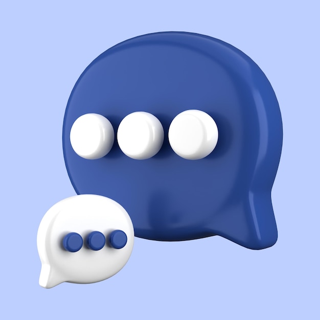 Renderización en 3D de mensajes de burbuja de voz concepto de comunicación en las redes sociales