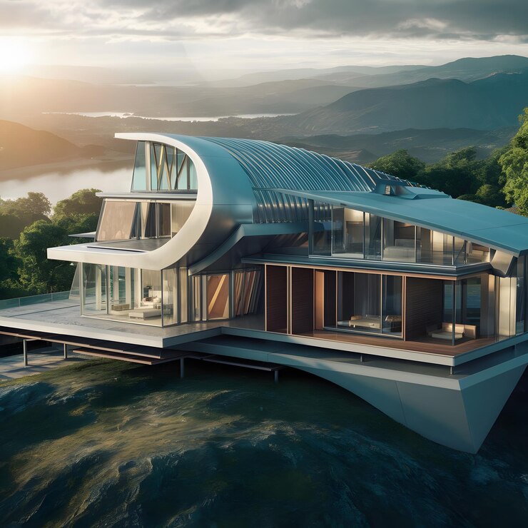 Renderización en 3D del modelo de la casa