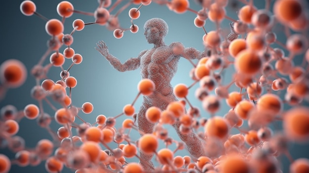 Renderización en 3D de moléculas del cuerpo humano