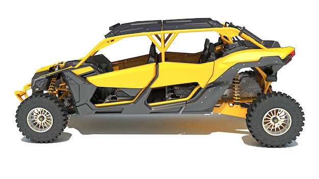 Renderización 3D de Off Road Dune Buggy en un fondo blanco
