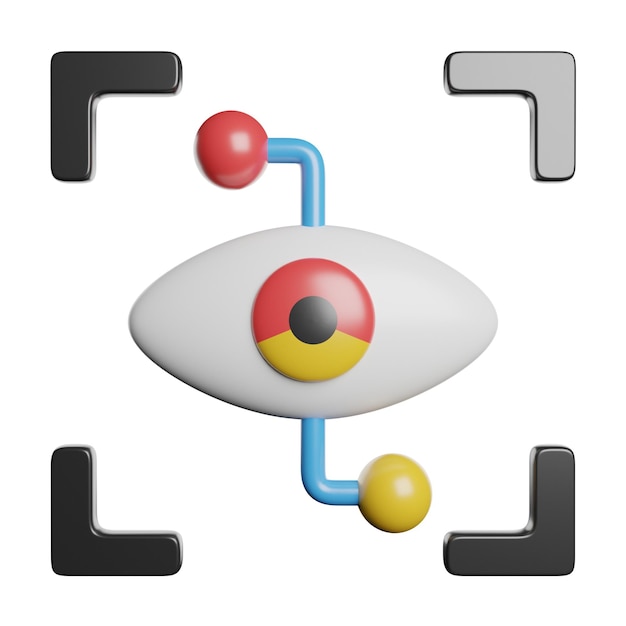 Renderización 3D de un ojo con un sistema de identificación biométrica