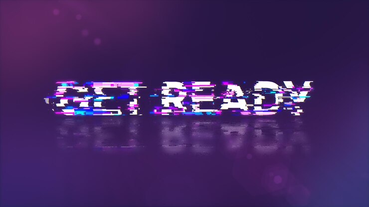 Foto renderización 3d preparar texto con efectos de pantalla de fallas tecnológicas