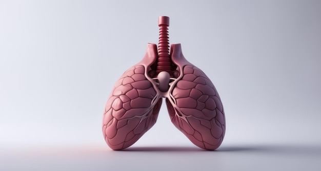 Renderización 3D de los pulmones humanos detallada y anatómicamente exacta