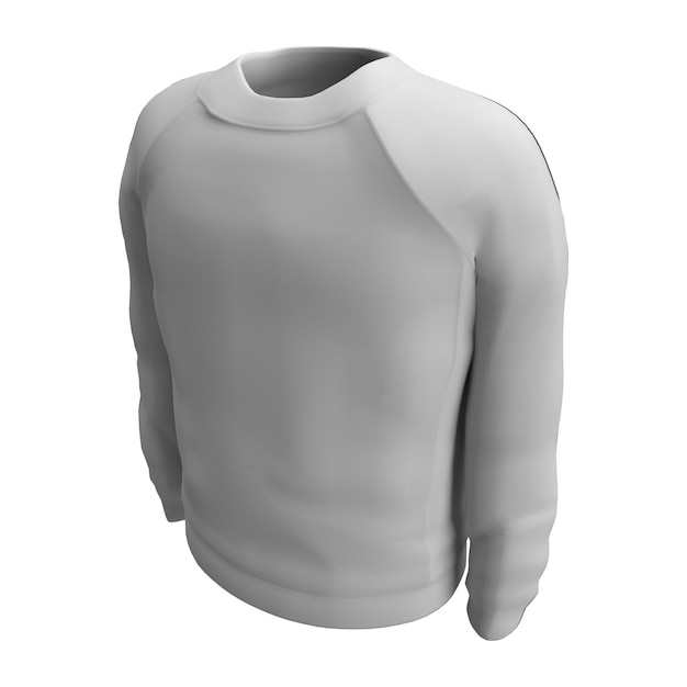Renderización en 3D de una sudadera sobre un fondo blanco
