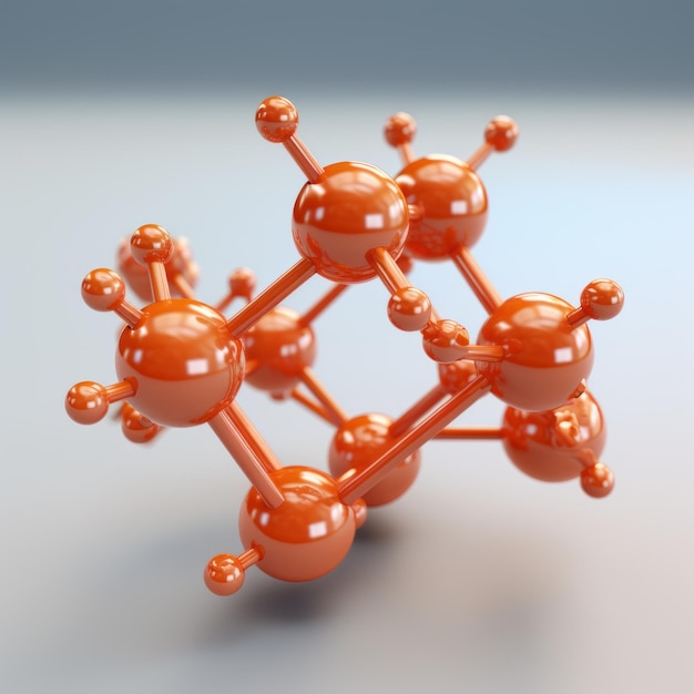 Renderización 3D súper detallada de la molécula de hidróxido de sodio en un fondo gris