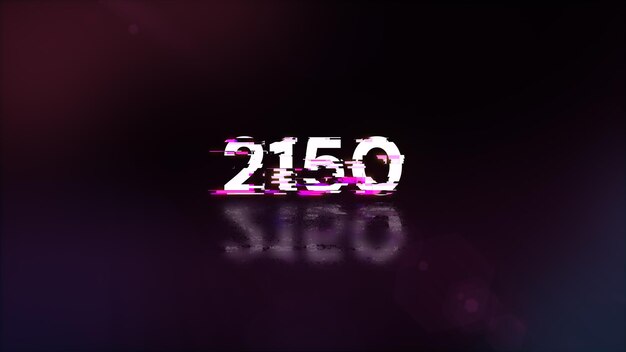Renderización 3D de texto 2150 con efectos de pantalla de fallas tecnológicas