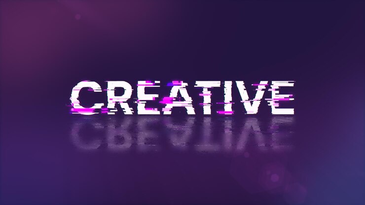 Foto renderización 3d de texto creativo con efectos de pantalla de fallas tecnológicas