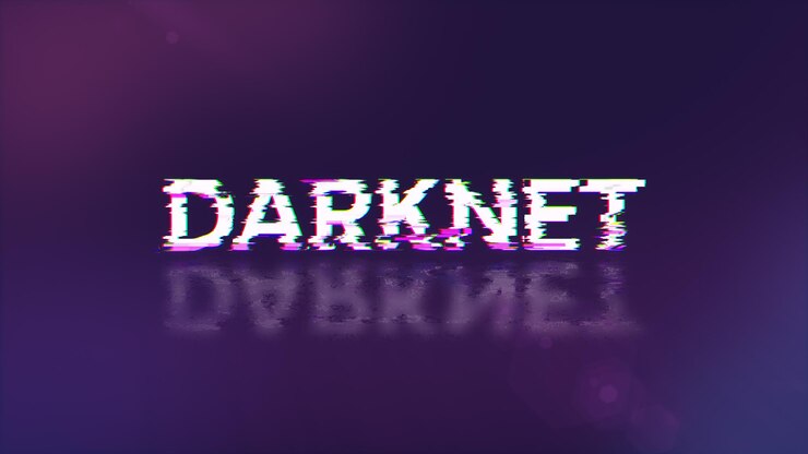Foto renderización 3d de texto de darknet con efectos de pantalla de fallas tecnológicas