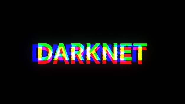 Renderización 3D de texto de darknet con efectos de pantalla de fallas tecnológicas