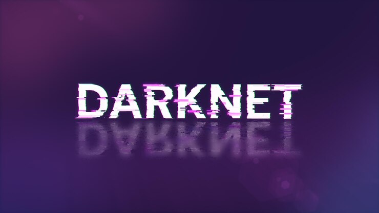 Foto renderización 3d de texto de darknet con efectos de pantalla de fallas tecnológicas