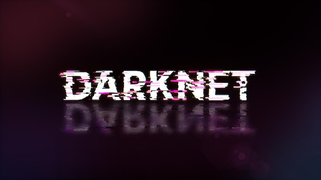 Renderización 3D de texto de darknet con efectos de pantalla de fallas tecnológicas