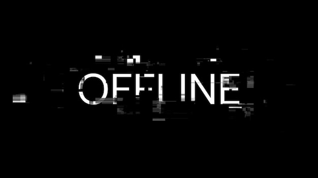 Renderización 3D de texto fuera de línea con efectos de pantalla de fallas tecnológicas