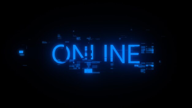 Renderización 3D de texto en línea con efectos de pantalla de fallas tecnológicas