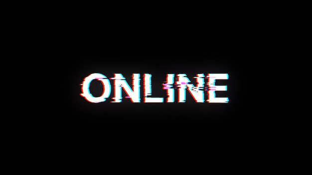 Renderización 3D de texto en línea con efectos de pantalla de fallas tecnológicas