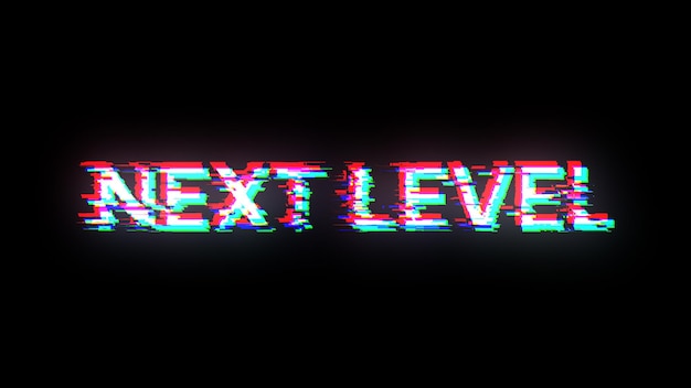 Renderización 3D de texto de siguiente nivel con efectos de pantalla de fallas tecnológicas