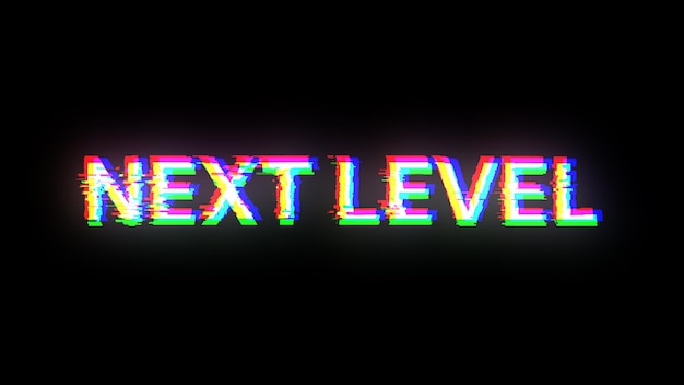 Renderización 3D de texto de siguiente nivel con efectos de pantalla de fallas tecnológicas