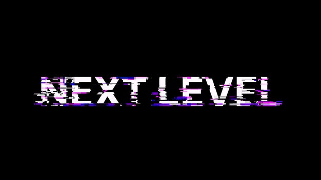 Renderización 3D de texto de siguiente nivel con efectos de pantalla de fallas tecnológicas
