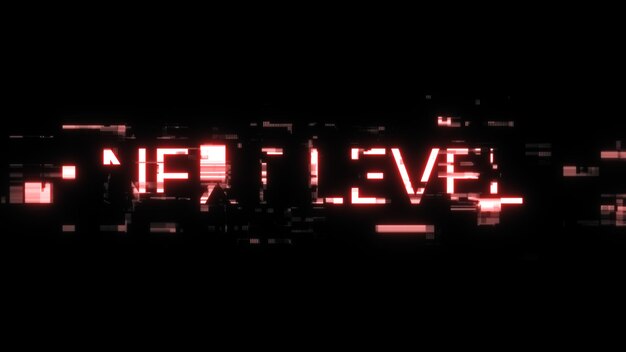 Renderización 3D de texto de siguiente nivel con efectos de pantalla de fallas tecnológicas