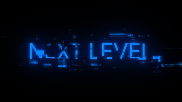 Renderización 3D de texto de siguiente nivel con efectos de pantalla de fallas tecnológicas