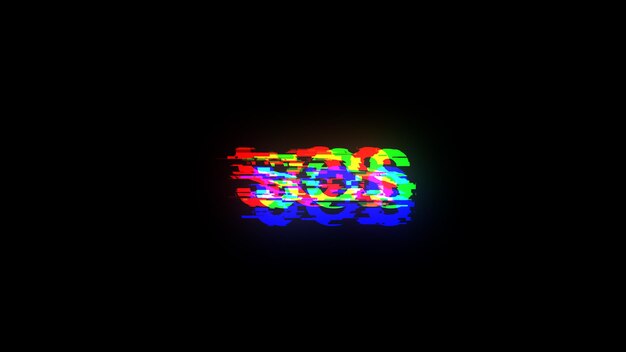 Renderización 3D de texto SOS con efectos de pantalla de fallas tecnológicas