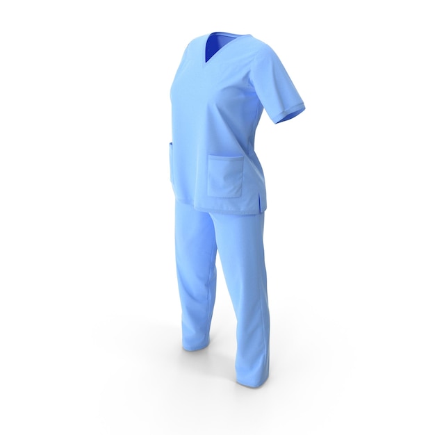 Renderización 3D del vestido azul del cirujano