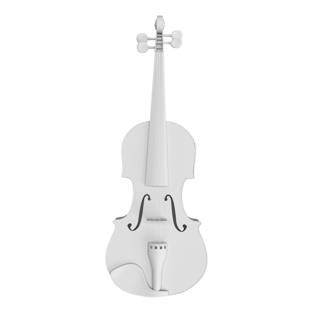 Renderización en 3D del violín sobre un fondo blanco
