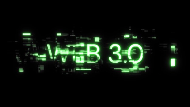 Renderización 3D WEB 30 texto con efectos de pantalla de fallas tecnológicas