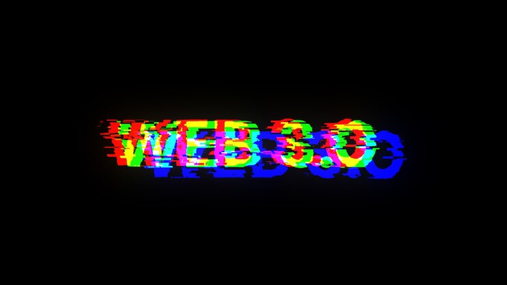 Foto renderización 3d web 30 texto con efectos de pantalla de fallas tecnológicas