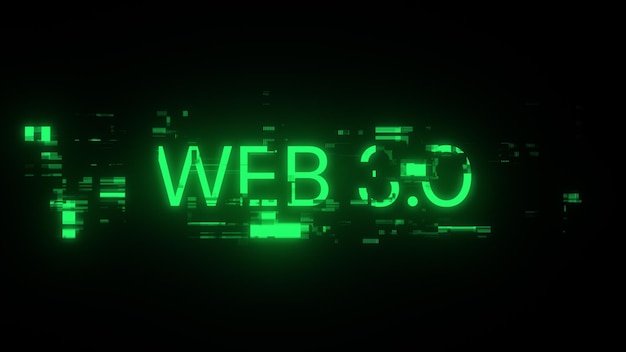 Renderización 3D WEB 30 texto con efectos de pantalla de fallas tecnológicas