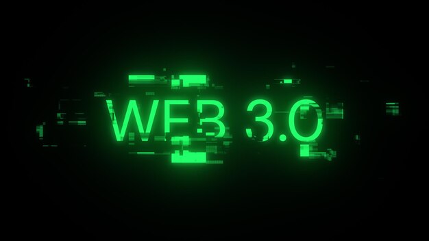 Renderización 3D WEB 30 texto con efectos de pantalla de fallas tecnológicas