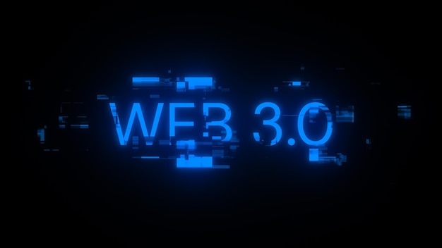 Renderización 3D WEB 30 texto con efectos de pantalla de fallas tecnológicas