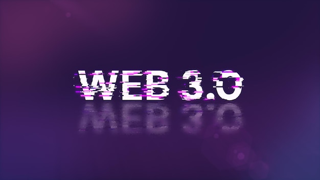 Renderización 3D WEB 30 texto con efectos de pantalla de fallas tecnológicas