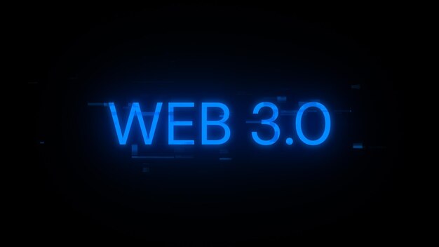 Renderización 3D WEB 30 texto con efectos de pantalla de fallas tecnológicas